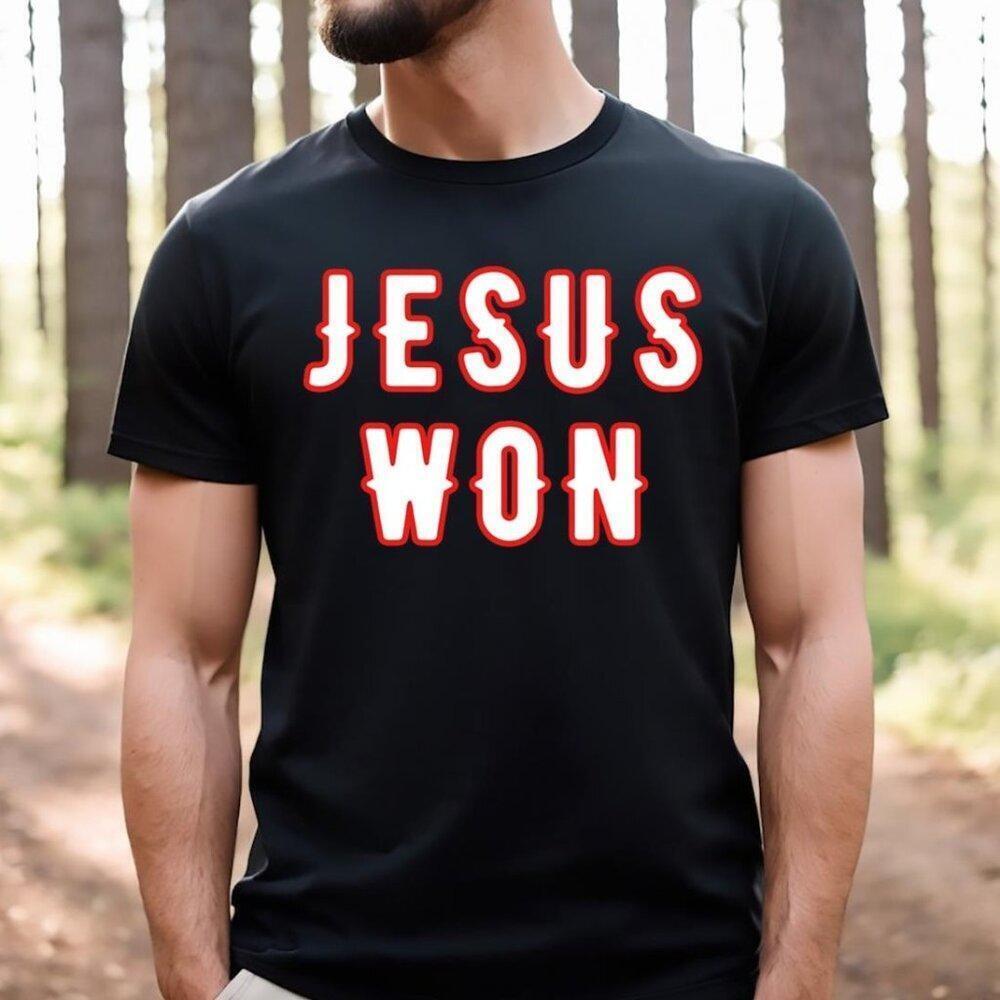 Texas Rangers Jesus Won World Series Baseball Fan Gift Graphic T-Shirt